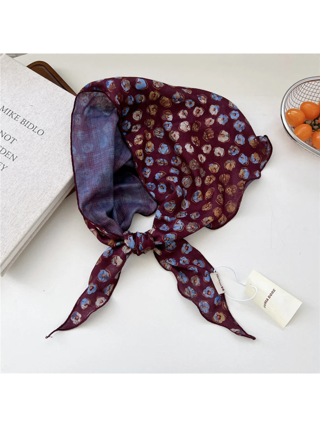 Scarvii - Sping Print Scalloped-Edge Triangle Scarf
