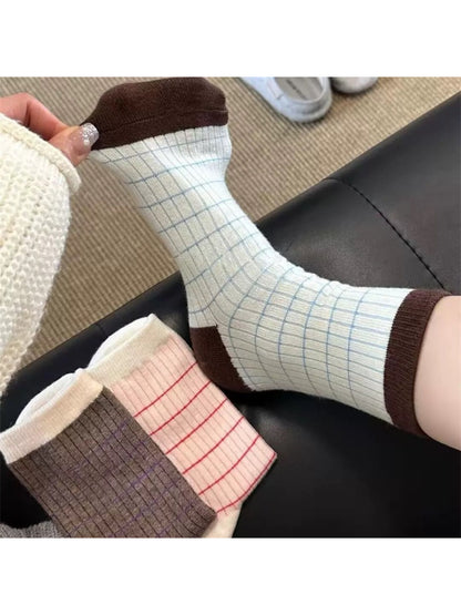 Rufia - Classic Check Grid Crew Socks