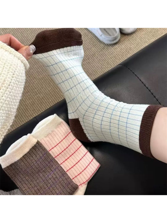 Rufia - Classic Check Grid Crew Socks