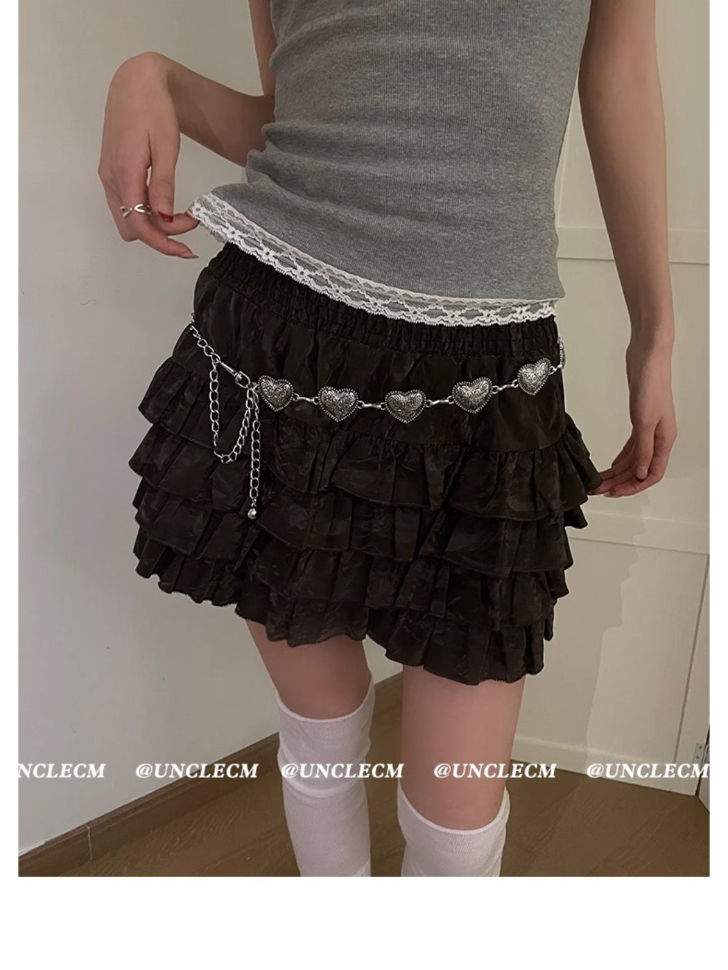 Beco Heart Chain Waist Belt displayed flat with heart chain pattern visible