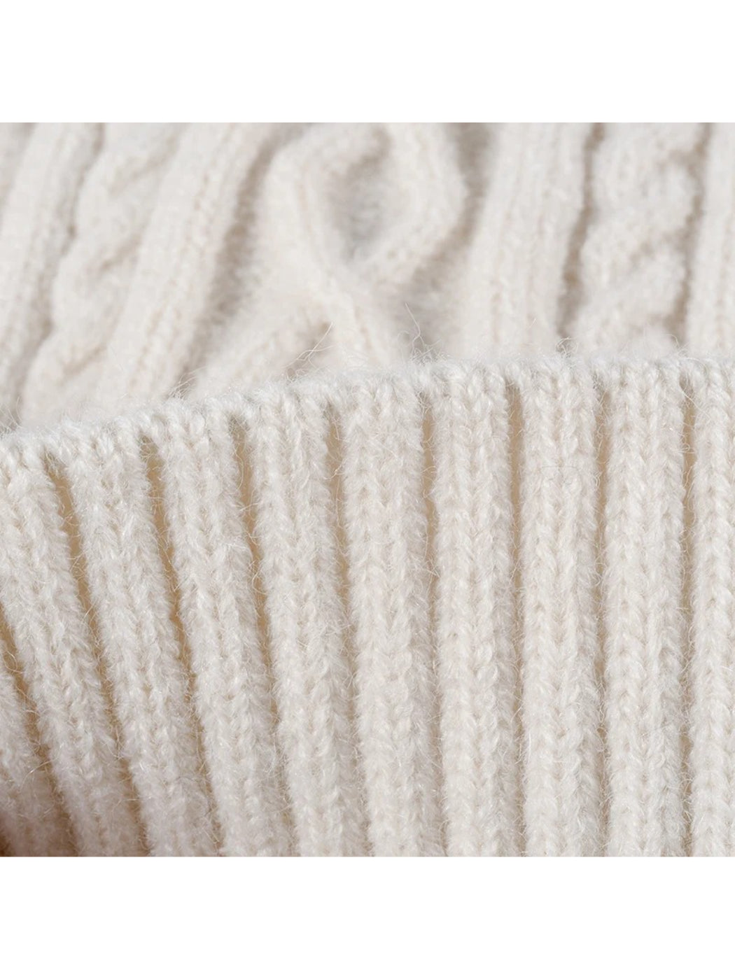 Haila - Cable-Knit Fleece-Lined Pom-Pom Beanie