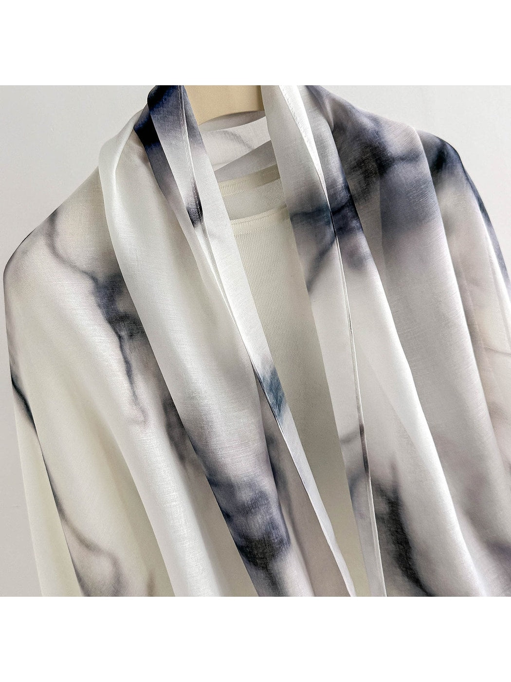 Scarvii - Ink Floral Printed Summer Wrap Scarf
