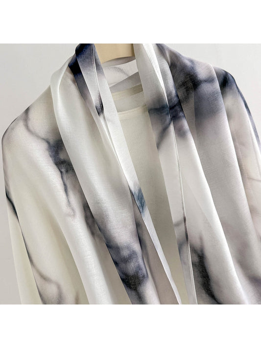 Scarvii - Ink Floral Printed Summer Wrap Scarf