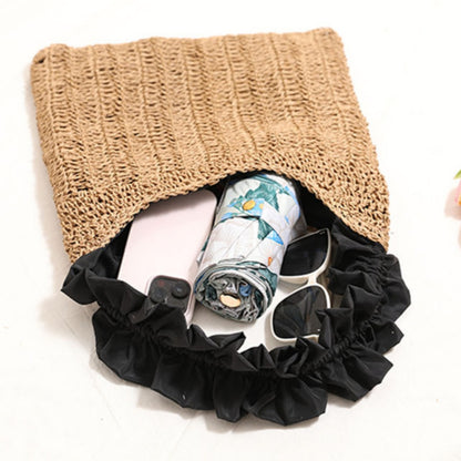 Cosbai - Ruffle Trim Crochet Sling Bag - Vintage & Chic