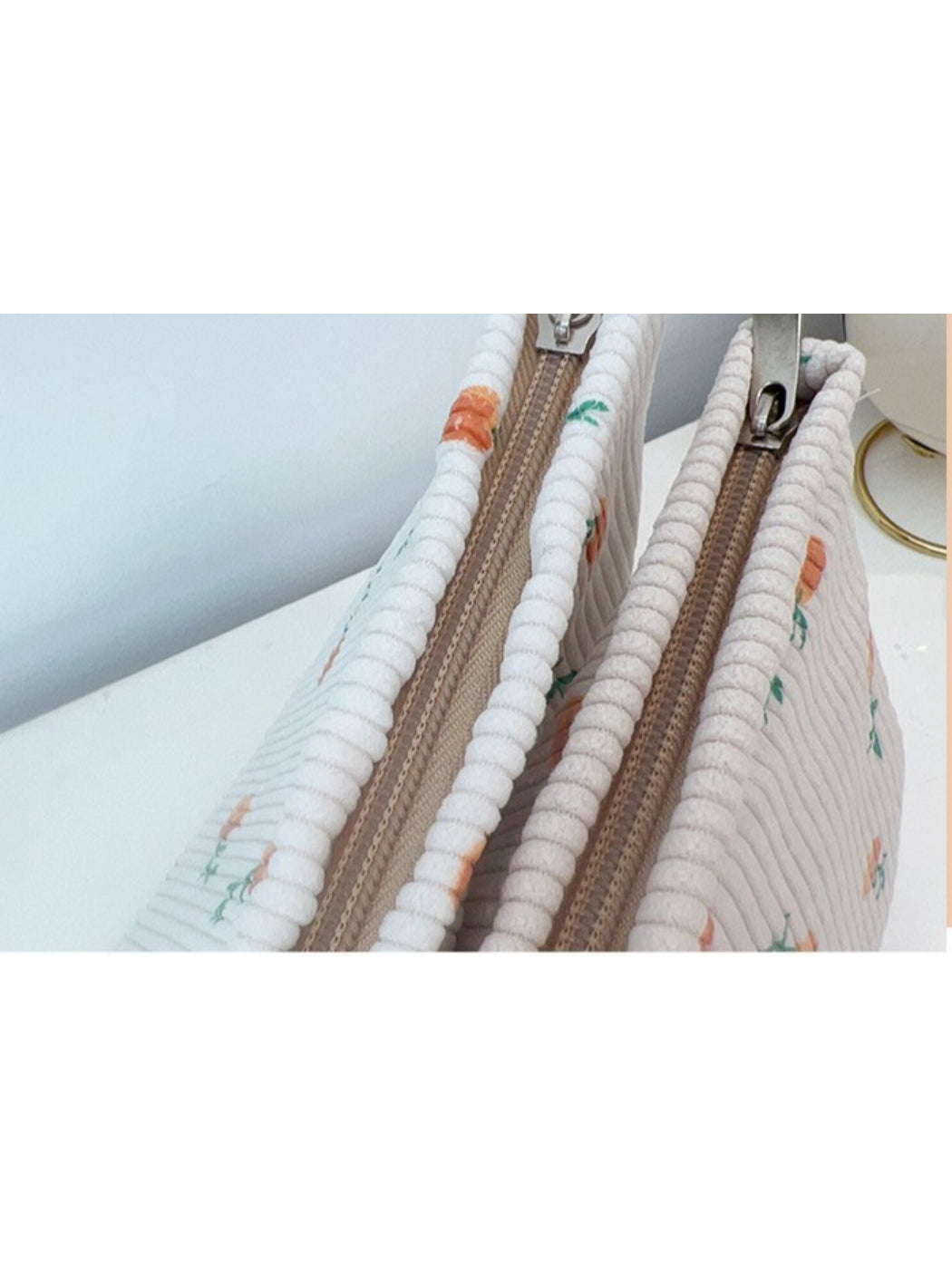 Cosbai - Citrus Corduroy Makeup Pouch