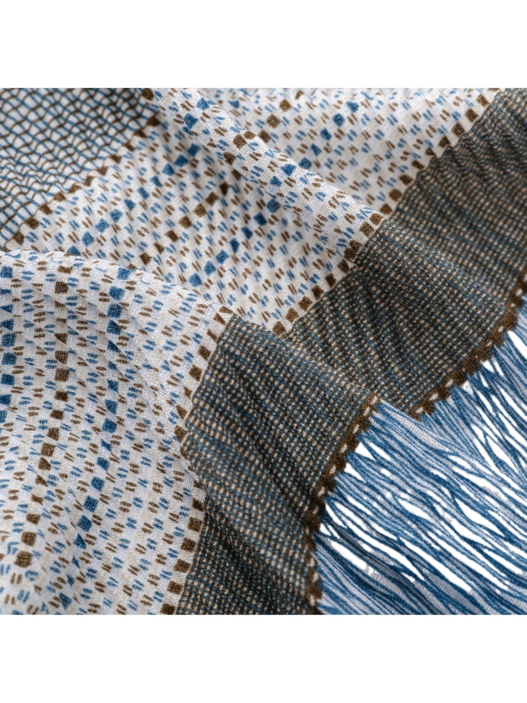 Scarvii woven colourblock wrap scarf folded neatly showing colour contrast