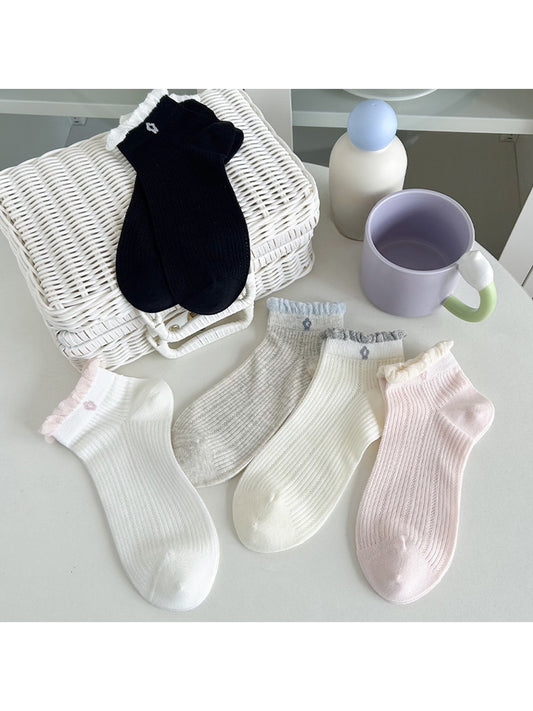 Rufia - Sweet Ruffle Trim Women's Ankle Socks