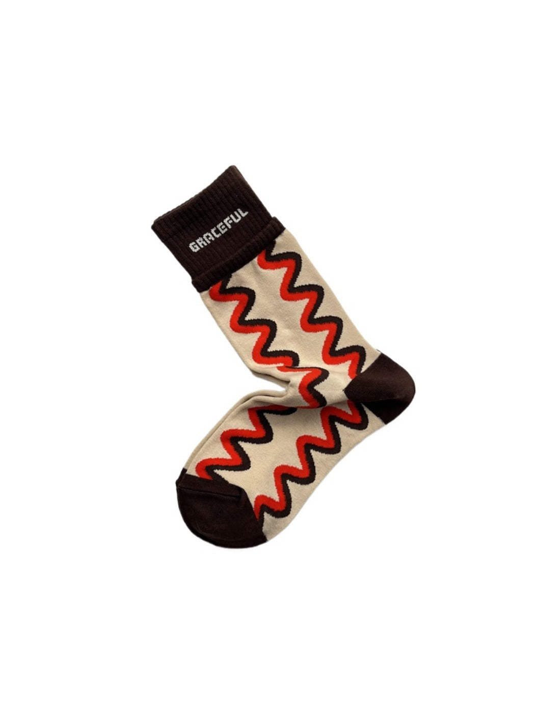 Rufia – Wave Letter Colorblock Crew Socks