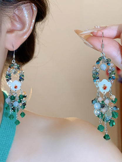 Earwish - Green Beaded Earrings - Boho & Elegance