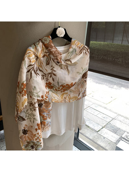 Scarvii - Vintage Print Long Shawl
