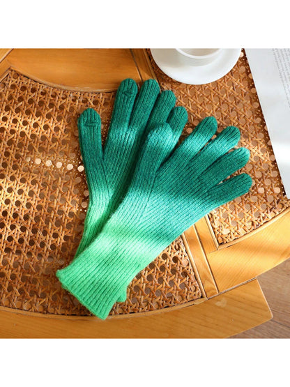 Gloving - Gradient Ribbed Knit Gloves