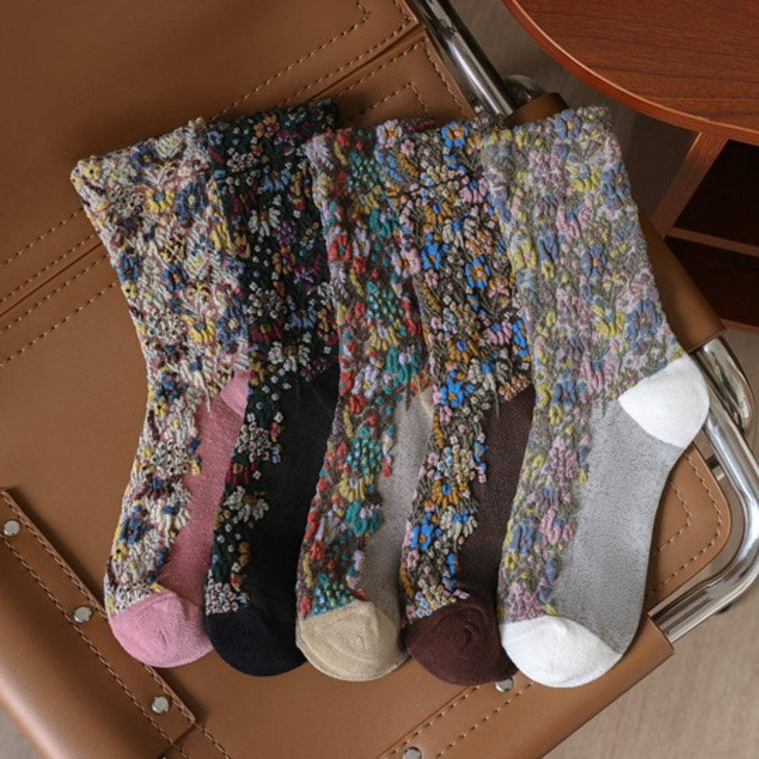 Rufia - Vintage Floral Mid-Calf Socks