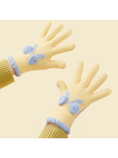 Gloving – Color-Block Gloves with Pompom
