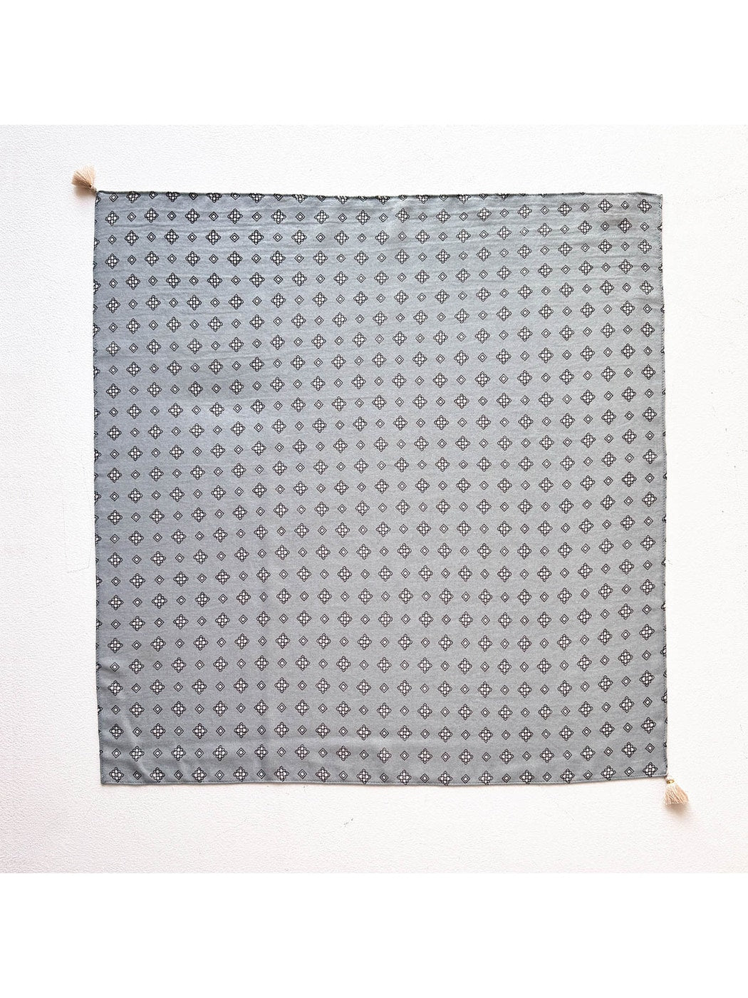 Scarvii - Tassel Corner Geometric Pattern Square Scarf