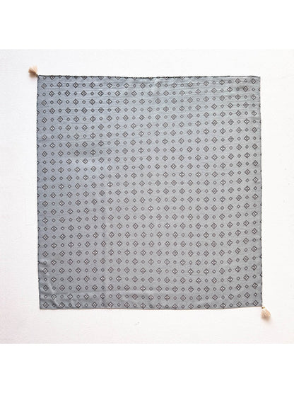 Scarvii - Tassel Corner Geometric Pattern Square Scarf