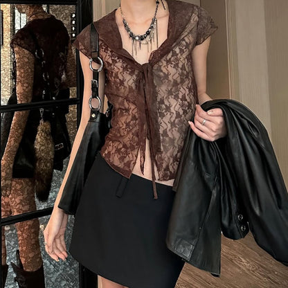 Crosa - Vintage Lace Tee small  - Sexy & Slimming