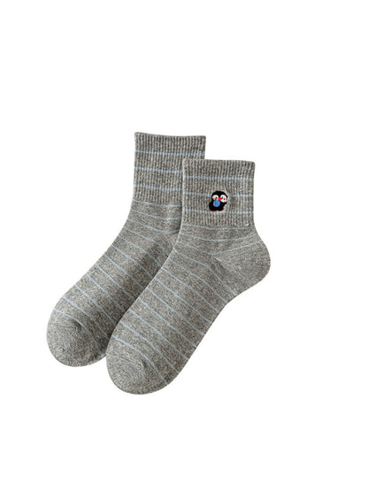 Rufia - Tiny Character Stripe Crew Socks