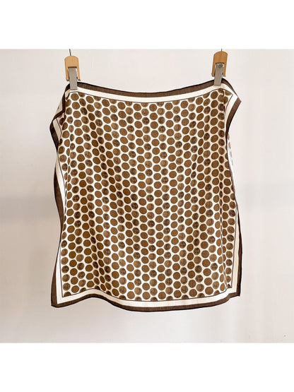Scarvii - Retro Dot Print Square Neck Scarf Wrap