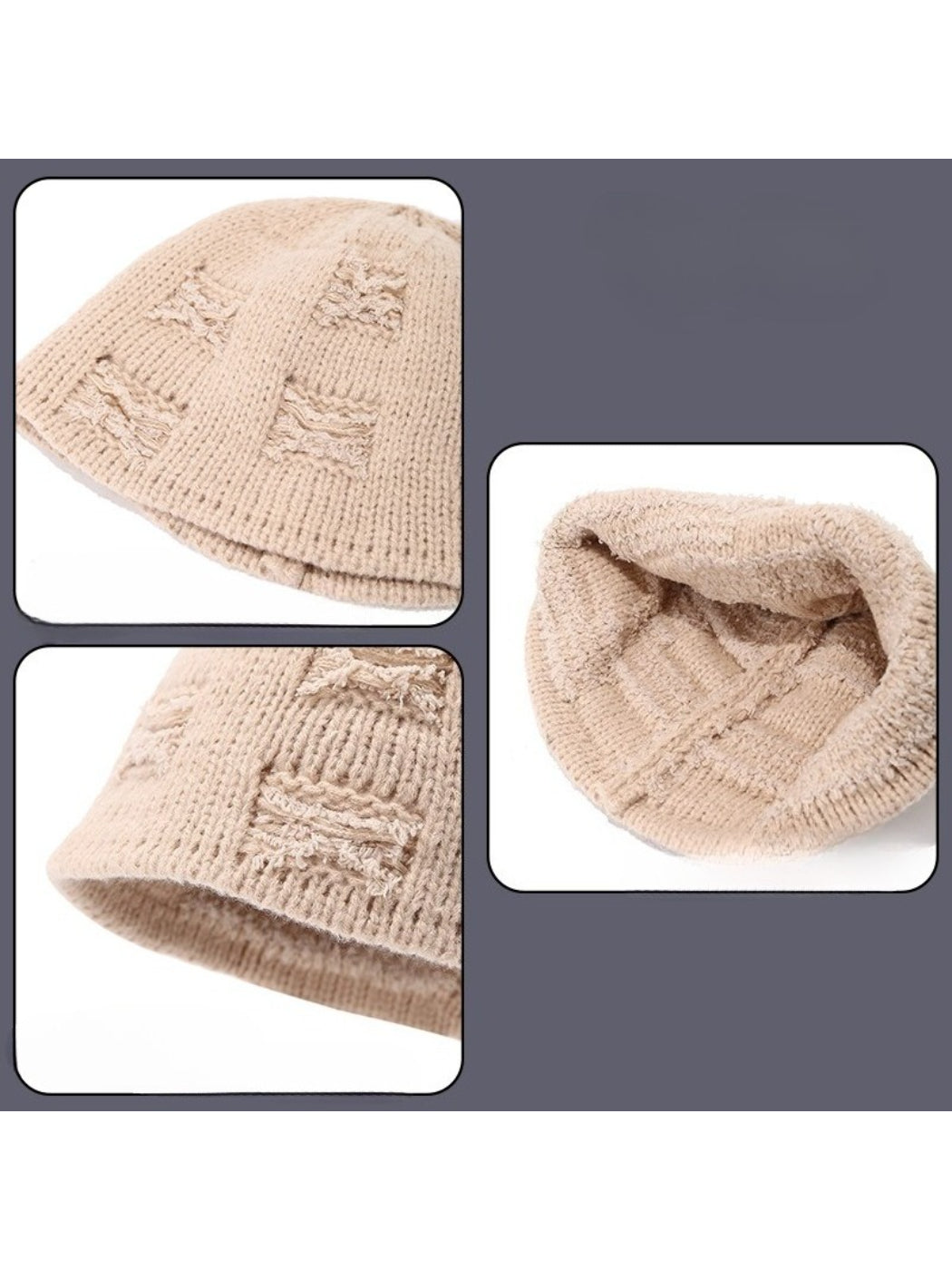 Haila - Textured Knit Bucket Hat