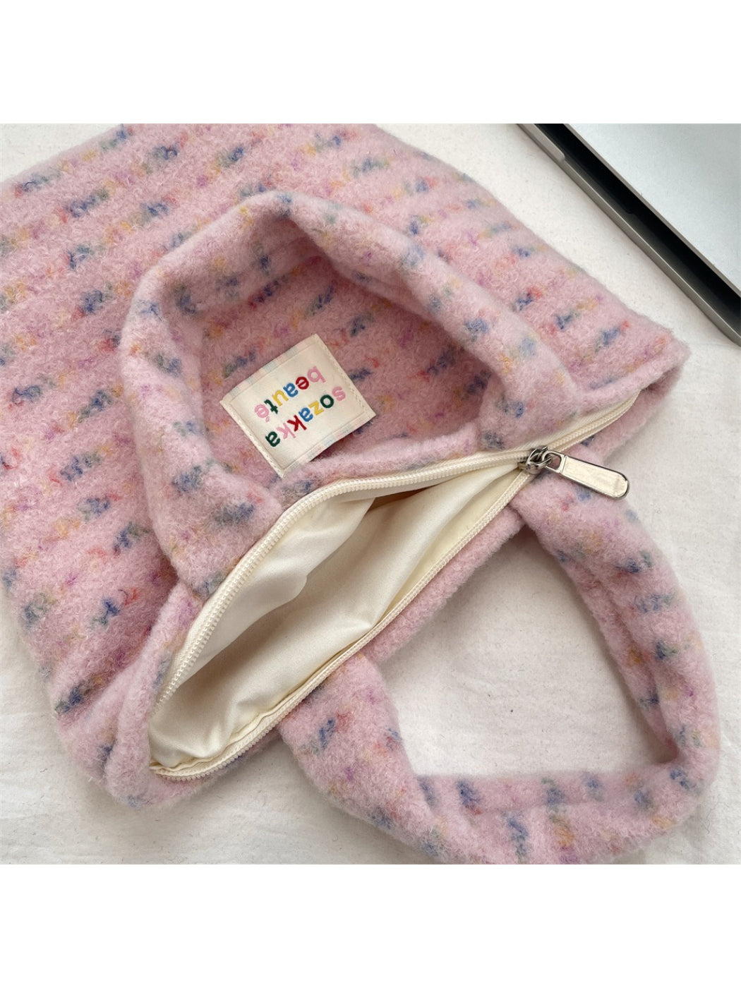 Cosbai - Mini Plush Flower Tote Bag