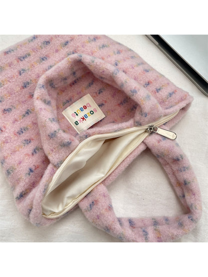 Cosbai - Mini Plush Flower Tote Bag