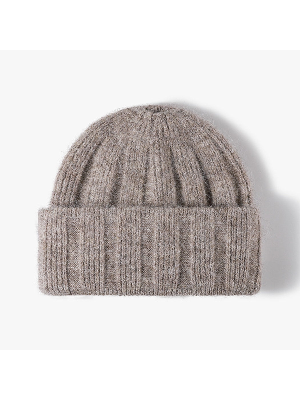 Haila - Round Crown Folded Cuff Knit Beanie