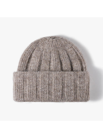 Haila - Round Crown Folded Cuff Knit Beanie