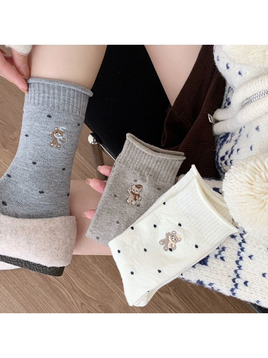 Rufia - Playful Polka Dot Crew Socks