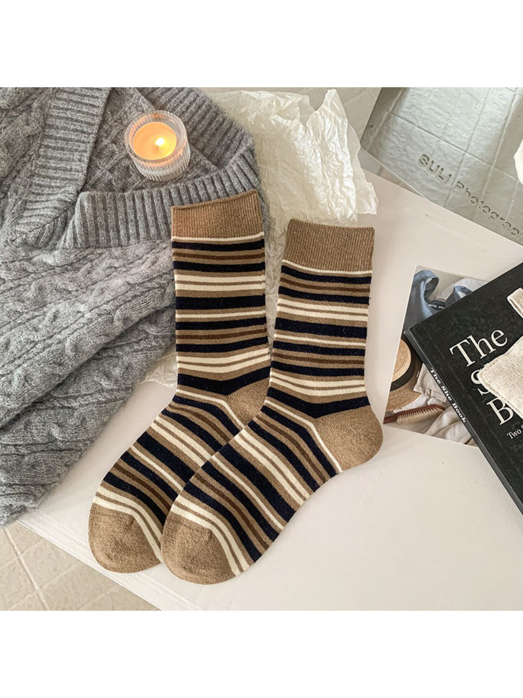 Rufia - Classic Multi-Stripe Crew Socks