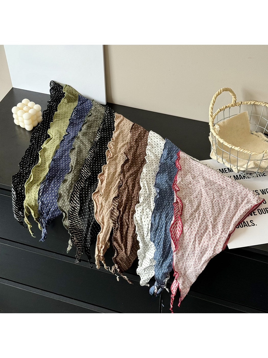 Scarvii - Polka Dot Double-Sided Triangle Bandana