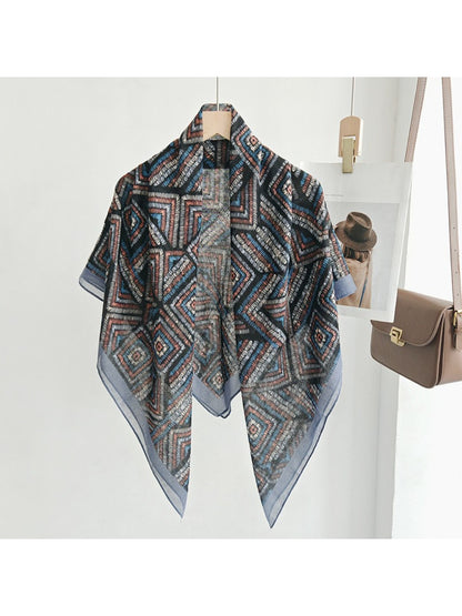 Scarvii Woven Diamond Grid Square Scarf