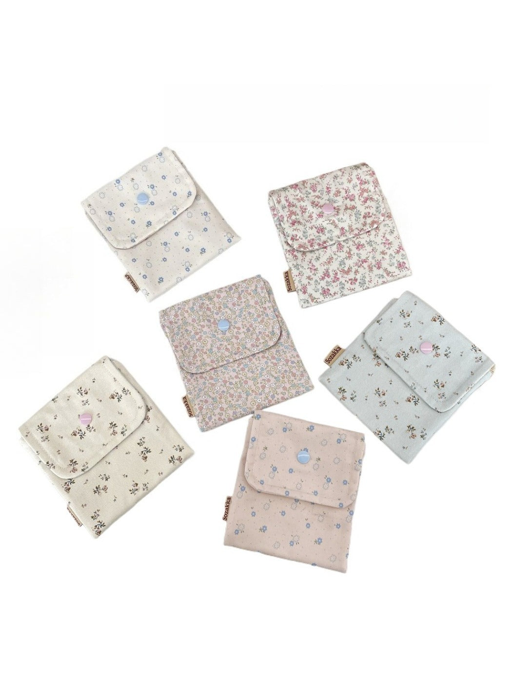 Cosbai Floral Print Coin Pouch with colorful flower design on fabric