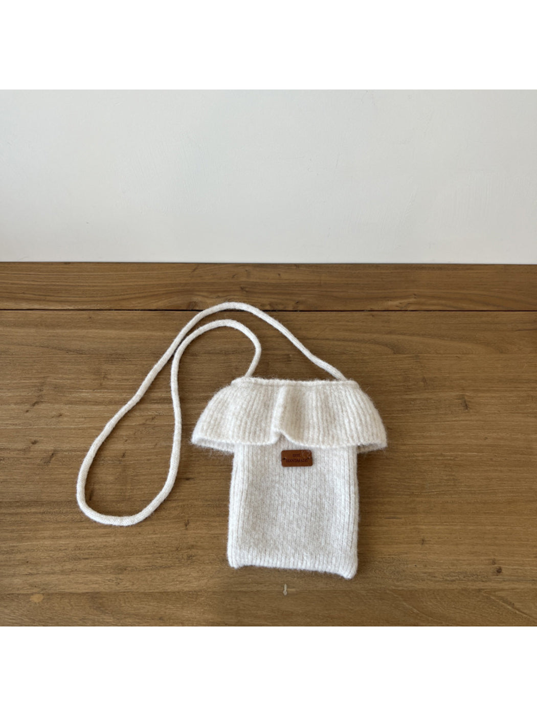 Cosbai - Ruffle Top Knit Crossbody Bag