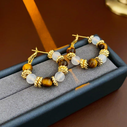 Earwish - Vintage Beaded Hoop Earrings - Chic & Dainty