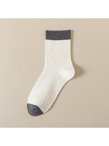 Rufia - Geometric Print Ribbed Crew Socks