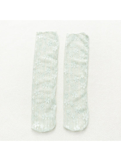 Rufia - Candy Stripe Floral Lace Sheer Socks