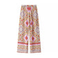 Troposa - Boho Print Top And Pants Set - Colorful & Chic
