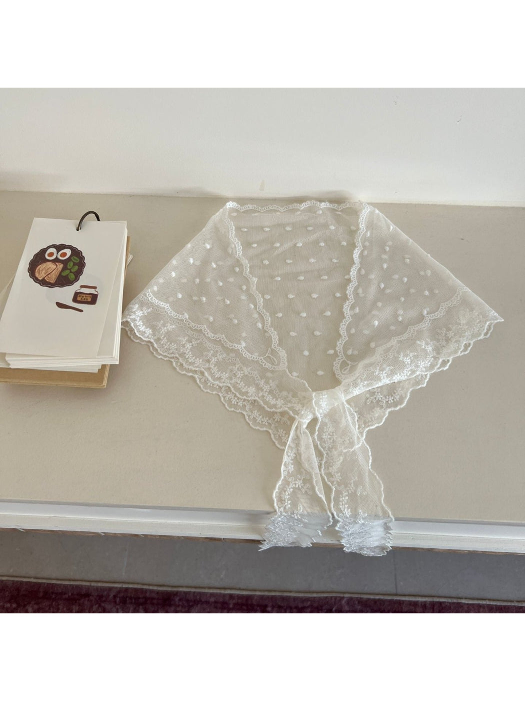 Scarvii - Vintage Lace Triangle Scarf - image 5