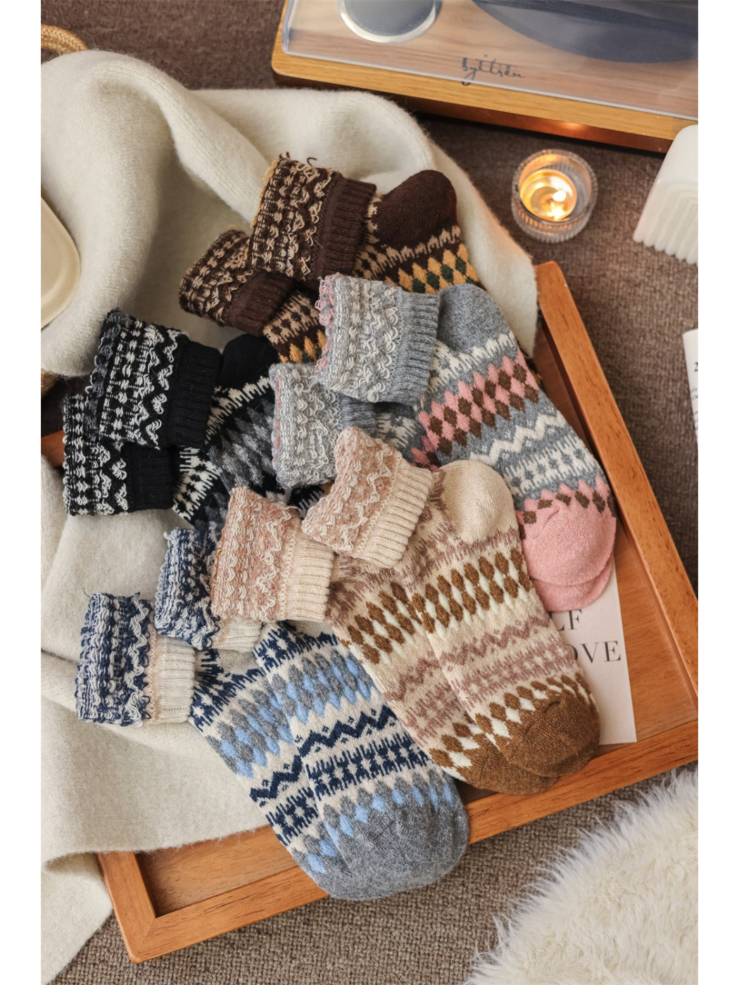 Rufia - Winter Heritage Knit Crew Socks