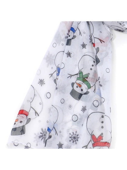 Scarvii - Christmas Snowman Print Scarf