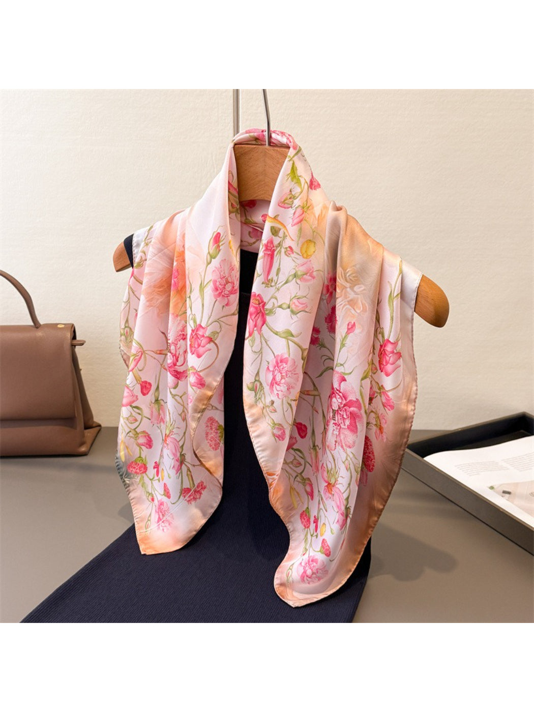 Scarvii - Soft Blush Rose Square Scarf