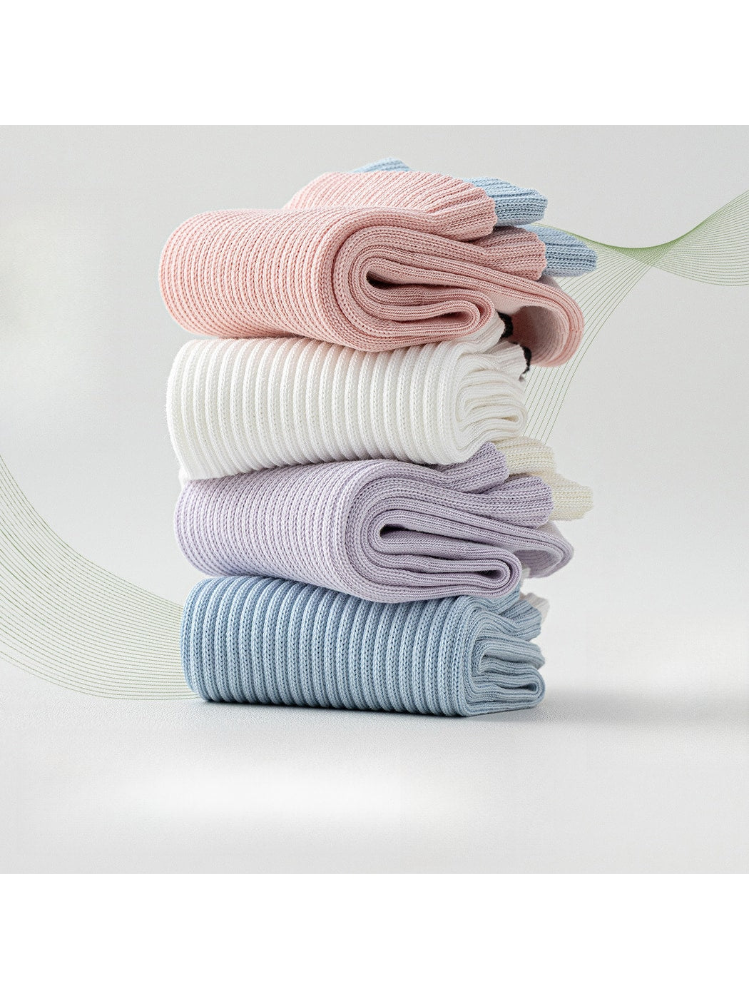 Rufia - Colorblock Double Cuff Casual Crew Socks