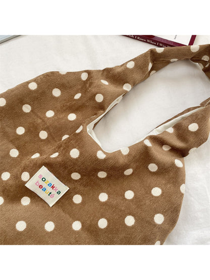 Cosbai - Polka Dot Soft Shoulder Tote Bag