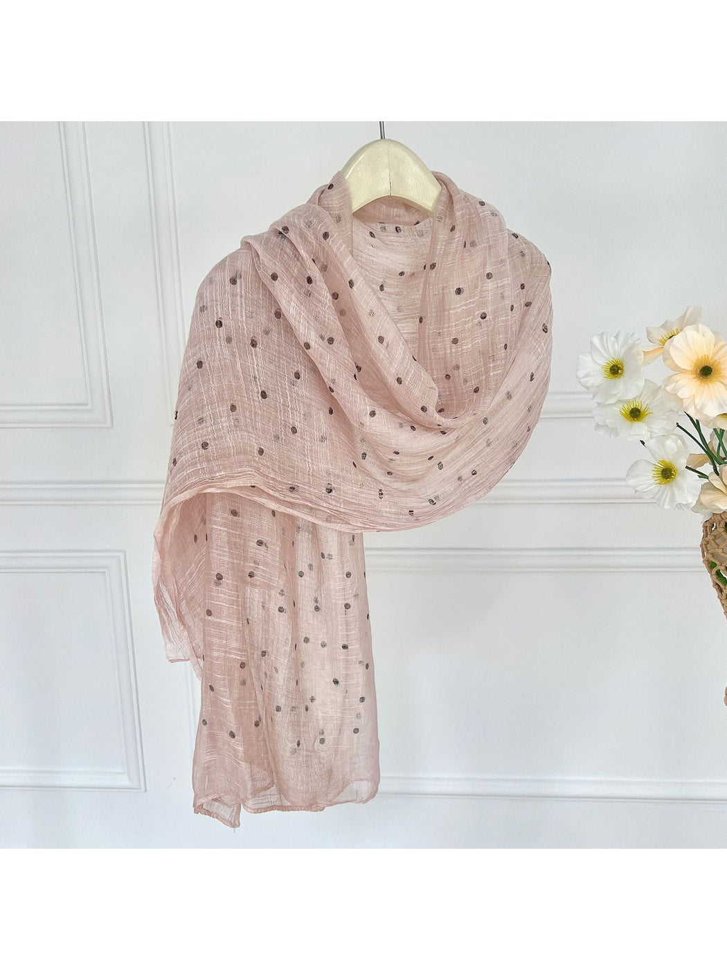 Scarvii - Vintage Polka Dot Long Rectangular Scarf