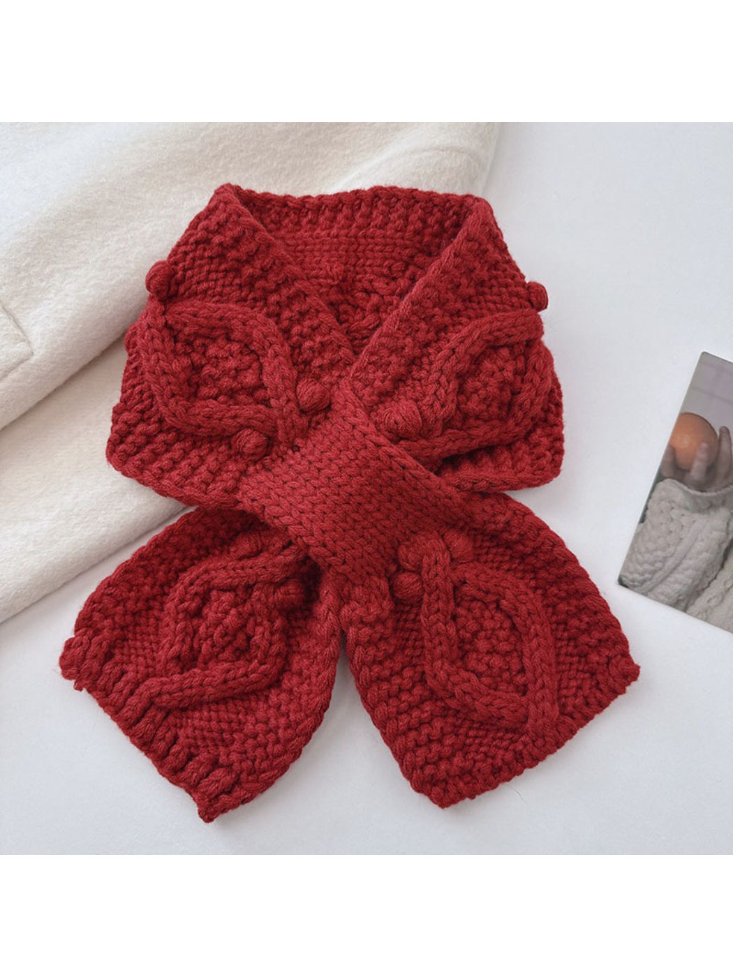 Scarvii - Warm Knit Bow Scarf