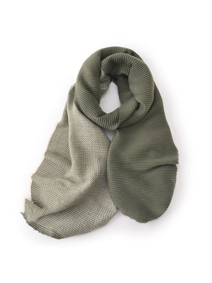 Scarvii - Double-Sided Crinkle Colorblock Long Scarf