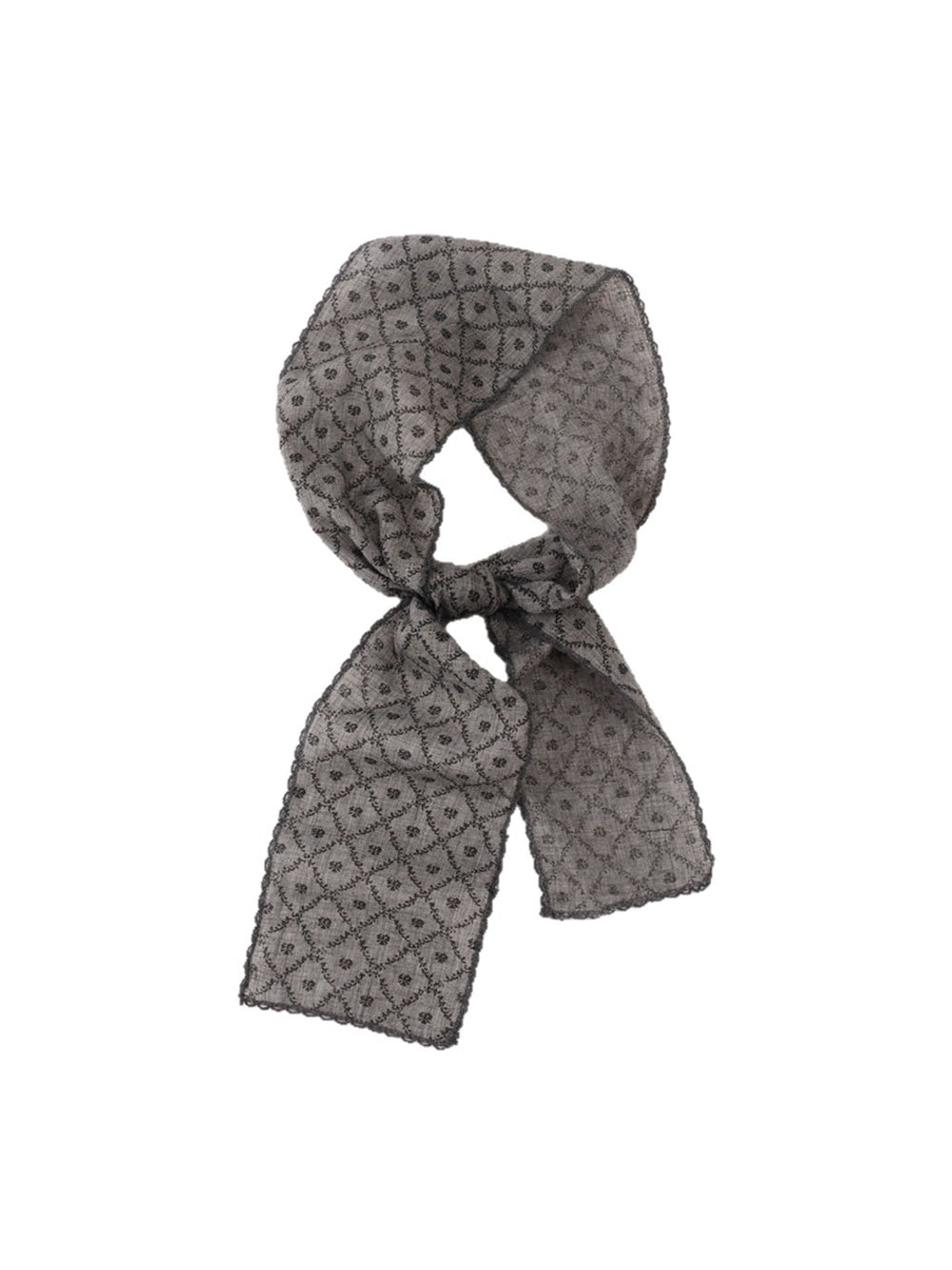 Scarvii - Printed Floral Neck Styling Narrow Scarf