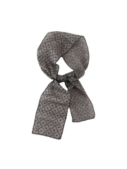 Scarvii - Printed Floral Neck Styling Narrow Scarf