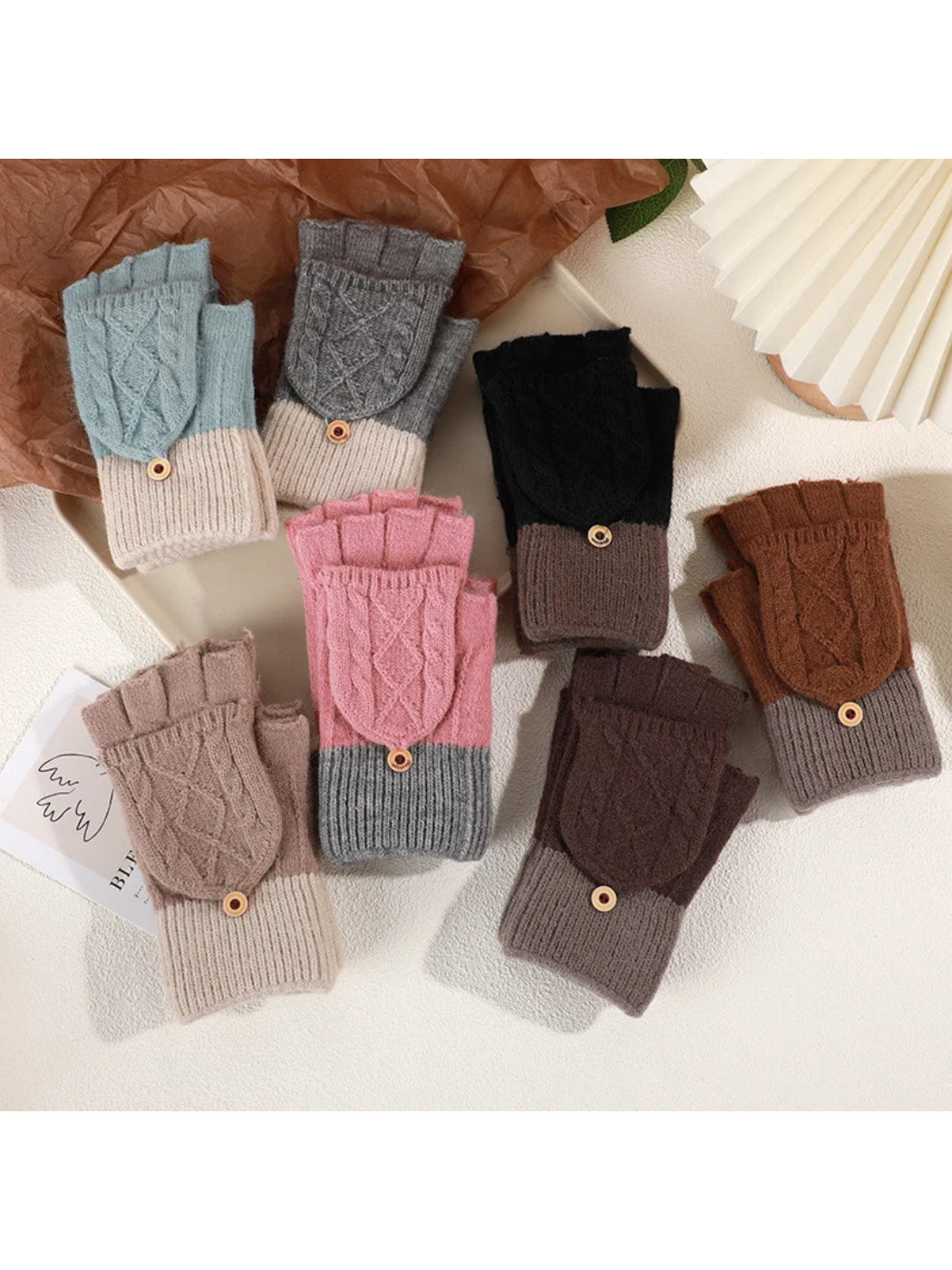 Gloving - Cable Knit Fold-Over Fingerless Gloves