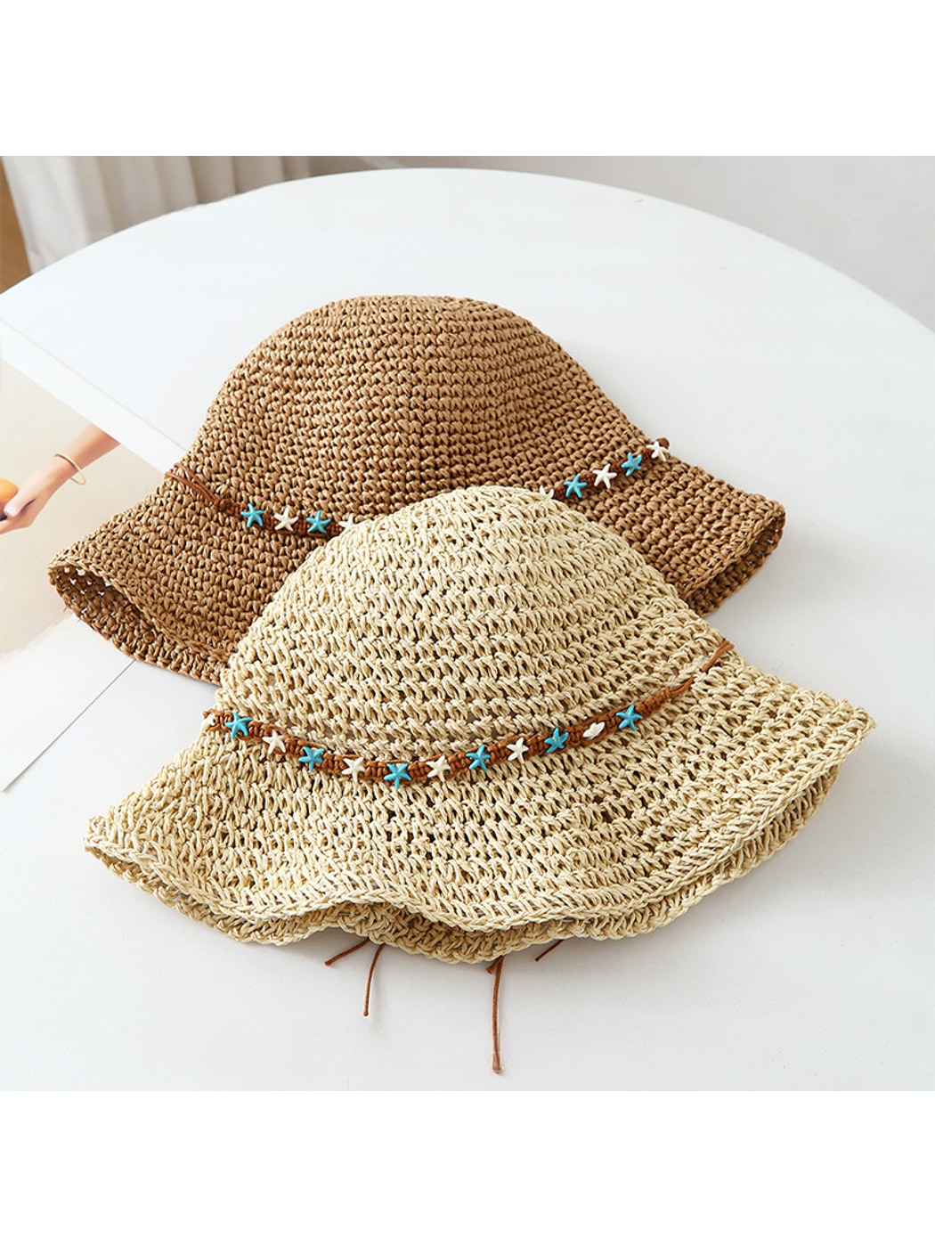 Haila - Round Crown Wide Brim Travel Summer Hat